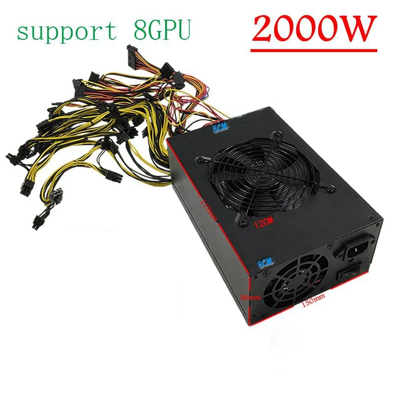 Cryptocurrency bitcoin font b mining b font font b rig b font 2000W power supply miner