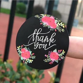 

120 Pieces / Set, Round Color Baking Thank You Handmade Cake Sealant Packaging Tool Label From Kraft Paper Gift Sticker 38