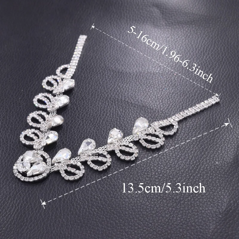 Rhinestone crystal glass shoes appliques sew on (8)