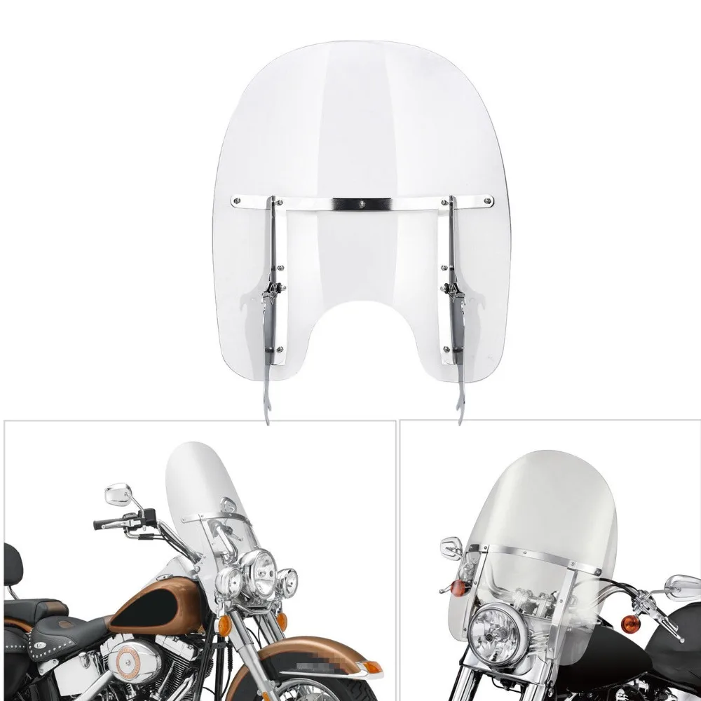 

Motorcycle Windscreen Windshield Chrome Mounting For Harley Softail Slim Fat Boy 2000-2017