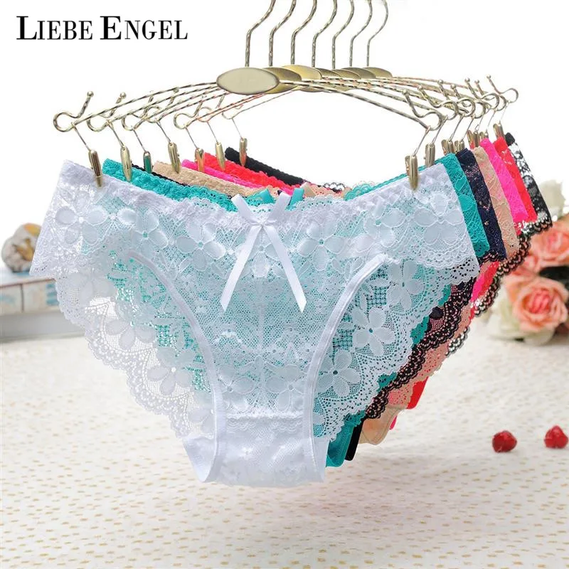 Liebe Engel Secy Hollow Out Women's Panties Lace Transparent Lingerie Seamless Panties Plus Size