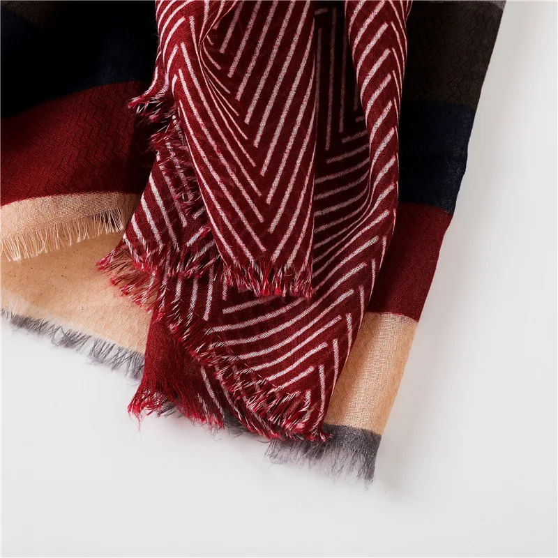 New Design Plaid Striped Patchwork Viscose Shawl Scarf High Quality Print Soft Head Wraps Pashmina Stole Muslim Hijab 180*90Cm