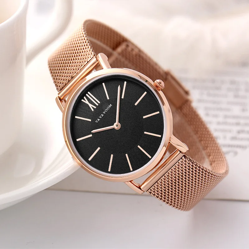 

2019 Luxury Brand Rose Gold Women Watches Fashion Ladies Ultra-thin Quartz Clock Mesh Waterproof Female Wrist Watch Montre Femme