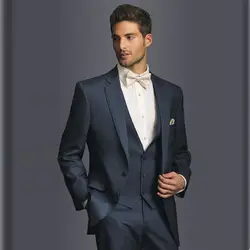 Индивидуальный заказ Темно-синие Для мужчин свадебные костюмы смокинг для жениха Для мужчин s Блейзер формальный женихов Для мужчин best Для