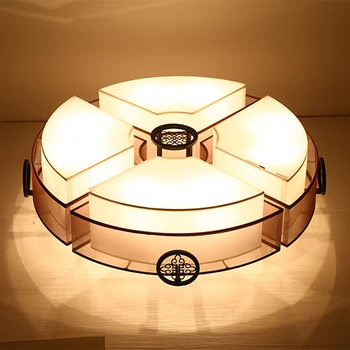 

Chinese style Iron ceiling light living room round atmosphere led bedroom study restaurant modern simple Chinese lamp ZH ZS82
