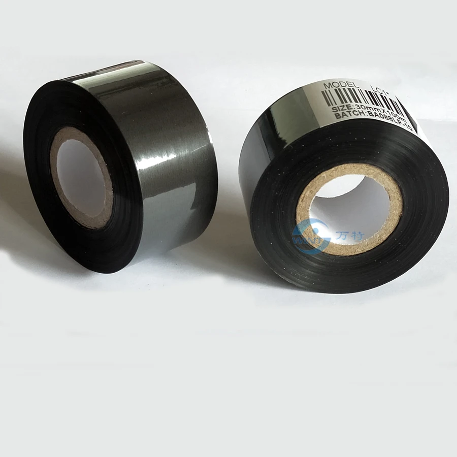 30mm*100m High qualtiy Black ribbon for date printing coding machine,hot stamping ,Thermal transfer ribbon for packaging machine