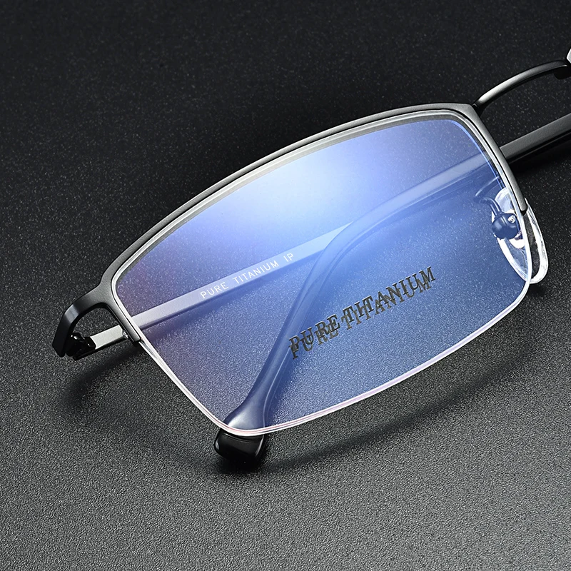 Pure Titanium Glasses Frame Men Prescription glasses Half frame Big size Eyeglasses frame 965 Optical glasses 57-20-145