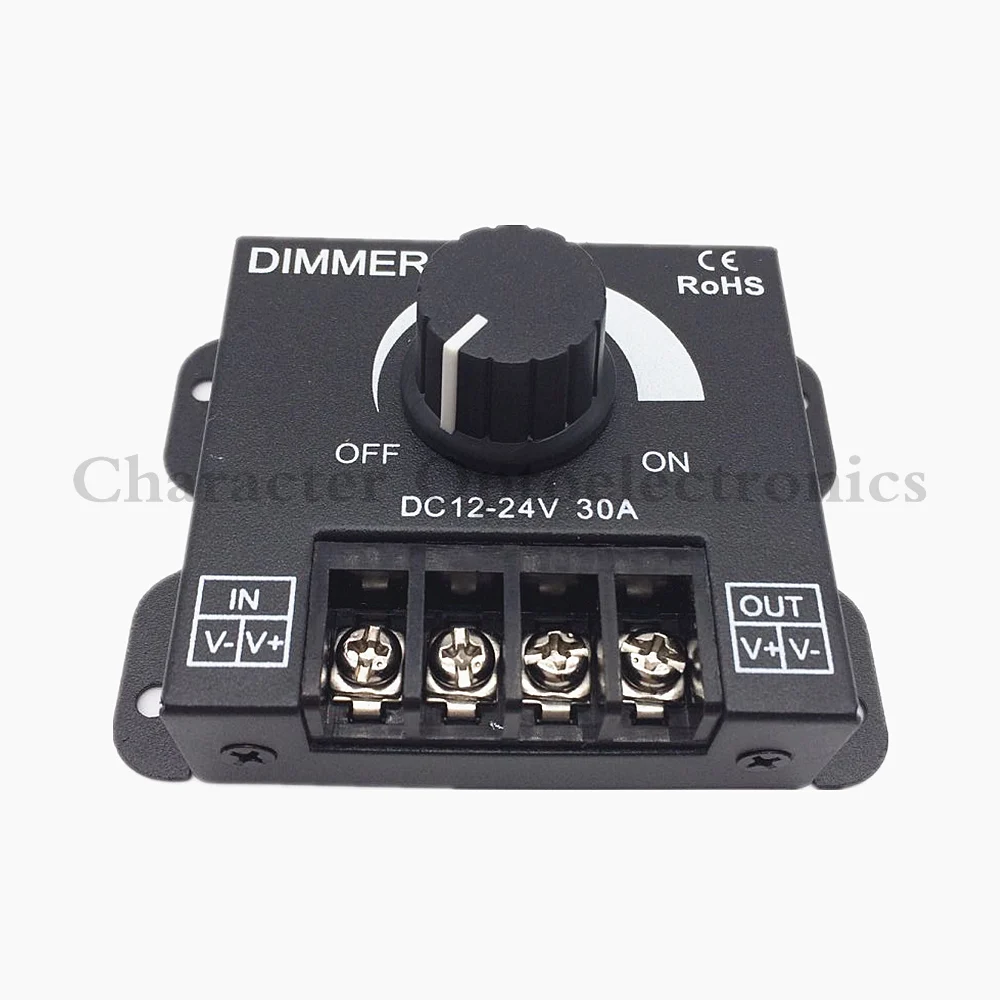 5PCS DC 12V 24V 30A Balck LED Dimmer Switch Brightness Controller for
