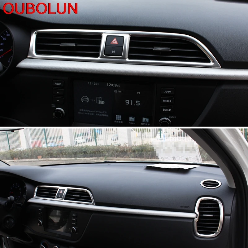 OUBOLUN нержавеющая сталь для Kia Rio 4 2017 выпуск воздуха круглая крышка молдинги салона