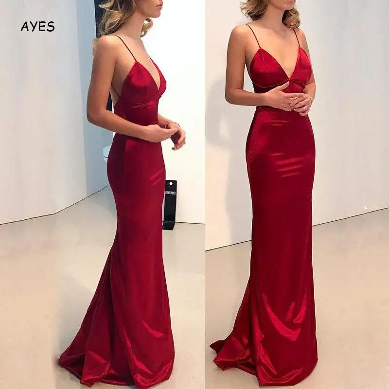 

Sexy Dress Spaghetti Strap Backless Club Party Dresses Women Elegant Dress Summer Satin Long Dresses Bodycon Dress Red Vestidos
