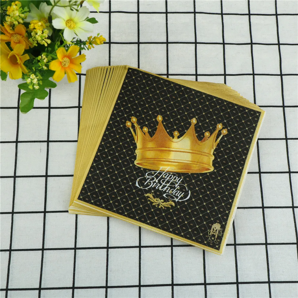 High Quality 33*33cm Crown Paper Napkins Festive & Party Supplier