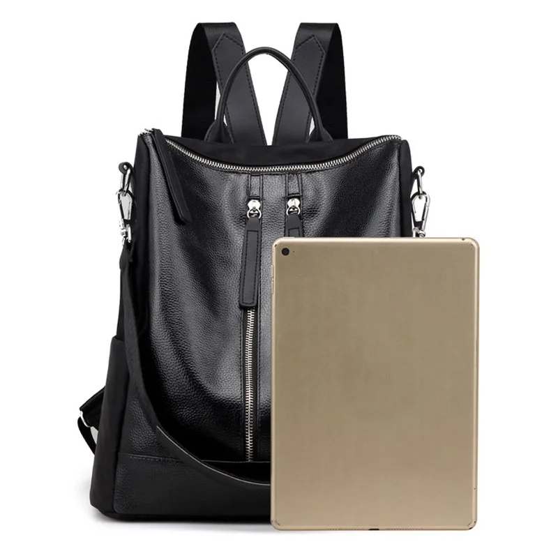 Solid Fashion Women Backpack PU Leather Zipper Casual Backpacks