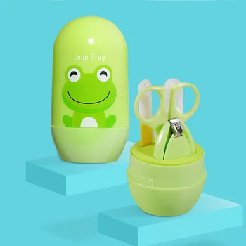 

4pcs/set Lovely Cartoon Animal Baby Nail Clippers Kits Convenient Child Finger Trimmer Nail Care for Travel with Storage Box