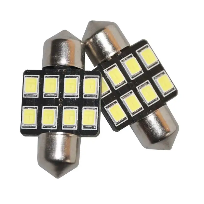 2x Car LED Light Bulbs Festoon 32mm 36mm 39mm 42mm Auto License Plate Lights Reading Lamp AC 12V Clearance Lights 6000K 3000K