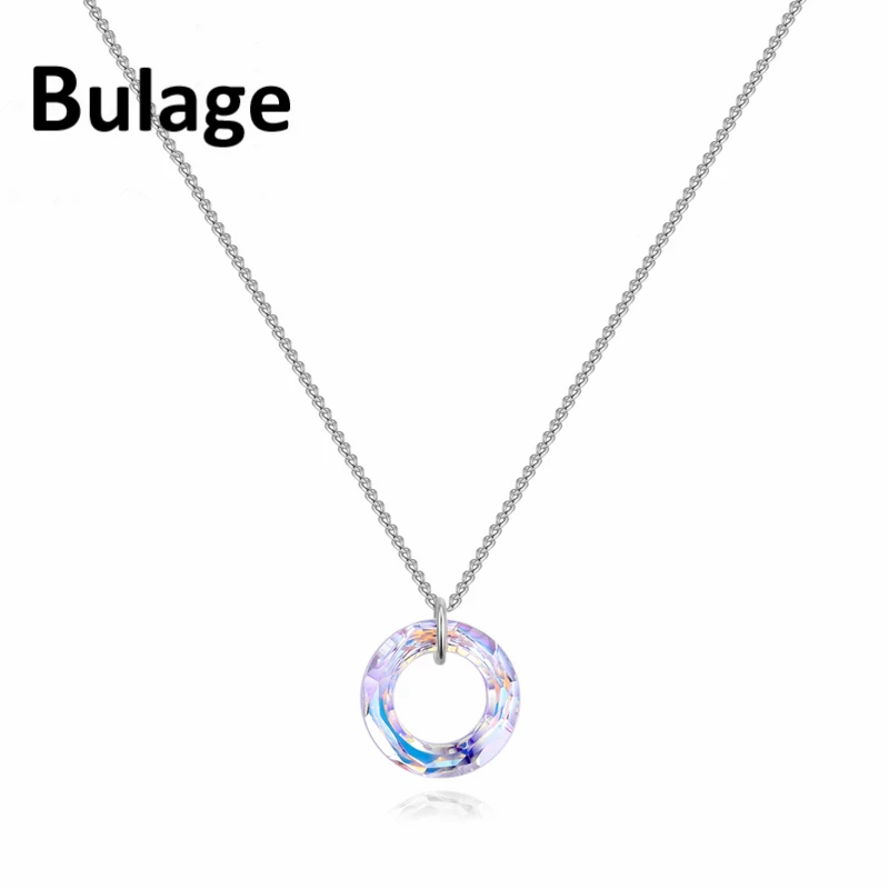 

Bulage Made With Swarovski ELEMENTS Simple Crystal Cosmic Circle Fancy Stone Pendant Necklaces Gold Silver Color Women Jewelry