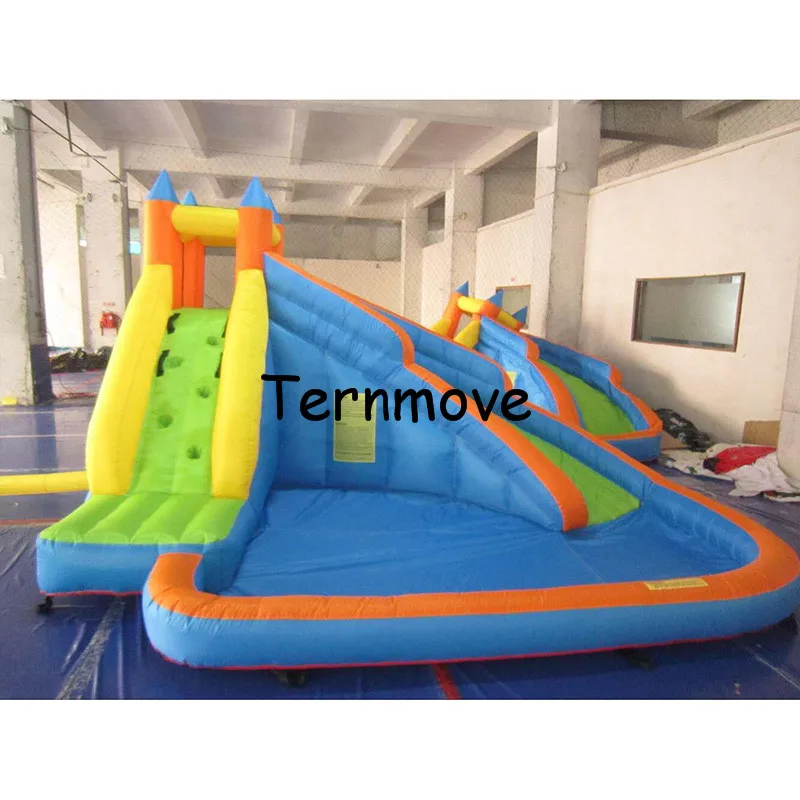 Надувной водный батут надувная горка водная Луны надувной парк|water slide bouncer|slide