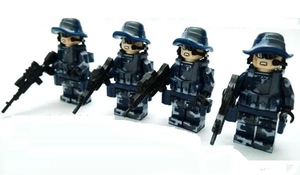 

4PCS Marine Corps Original Blocks Educational Toys Swat Police Military Weapons Gun Model City Accessories Mini figures