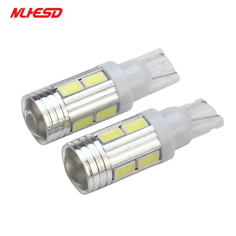 

10Pcs T10 W5W 10smd 5630 Car LED Light 6000K White Automobiles Light-emitting Diode Side/Reverse Lamp Bulb 12V Car-Styling