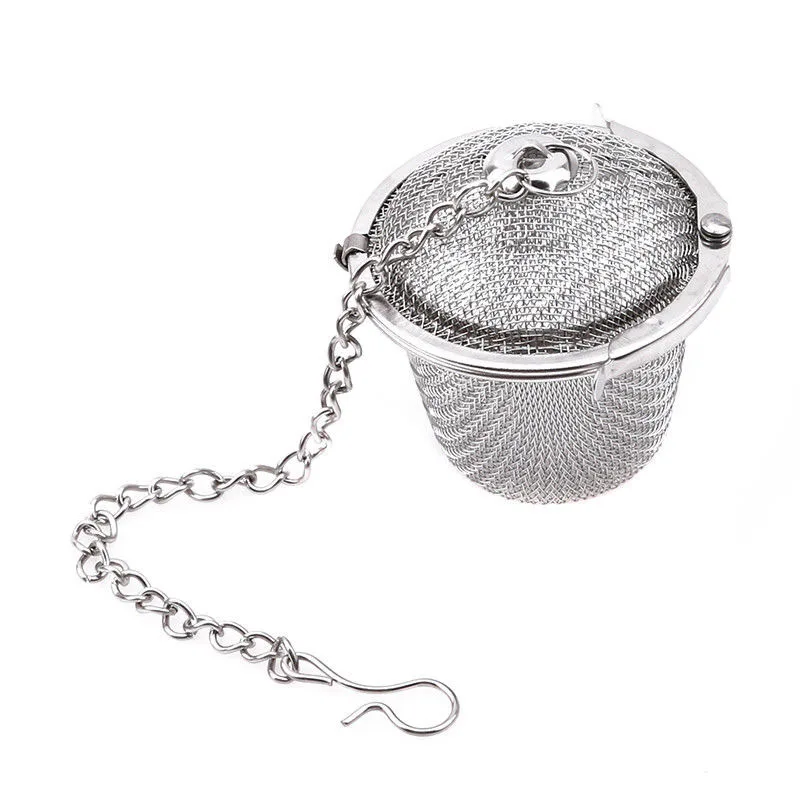 

15cm Chain Silver Stainless Steel Ball Tea Strainer Infuser Mesh Filter