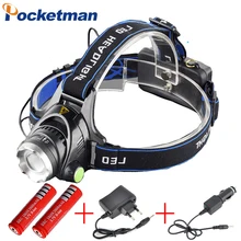 3800LM фар T6 светодиодный налобный фонарь Налобный фонарик Фонарь светодиодный фонарики езда на велосипеде Рыбалка Фонарь для 18650 Батарея ZK92