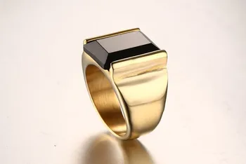 

Top Quality Stainless Steel Vintage Gold Ring Men Trendy Male Silver Color Ring Jewelry Accessories