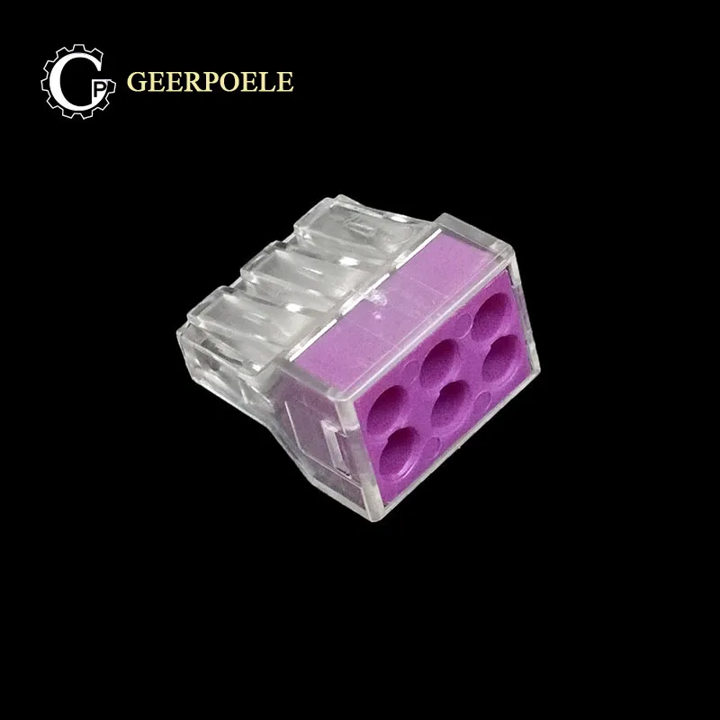 

10 pcs/lot PCT-106 6 Pin 2.5 Square Connectors Hard Wire Quick Wiring Plug