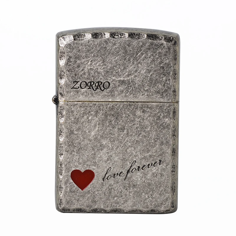

ZORRO Red heart love lighter wheel kerosene oil petrol lighter vintage style cigarette Performance lighter