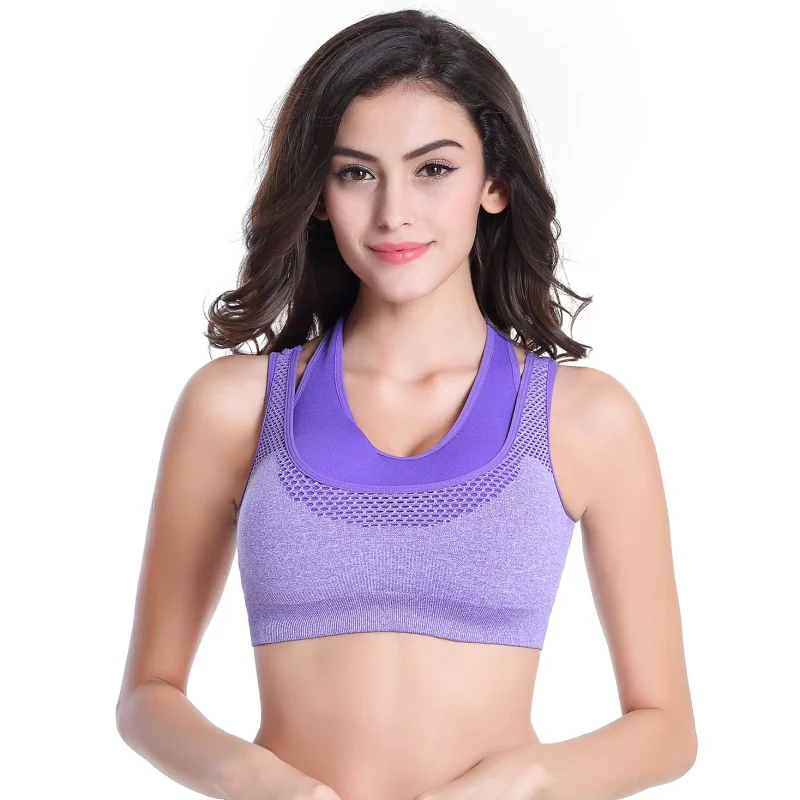 2017 Professional Sexy Bra Mesh Women Fake Two piece Push Up Fitness