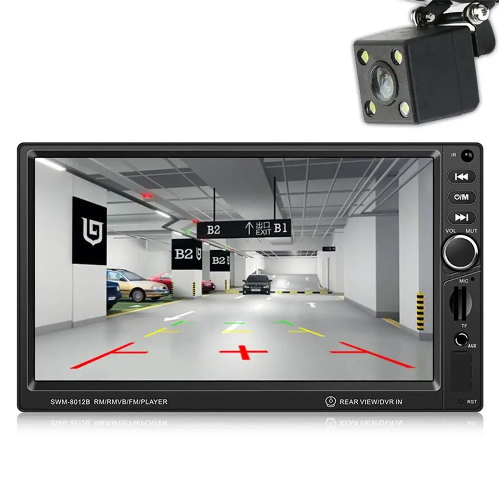 

Wince 2 Din SWM-8012B 7Inch Touch Screen Car MP4/MP5/CD/DVD/FM Player Brake Prompt With Bluetooth Mini TF Card Car Player