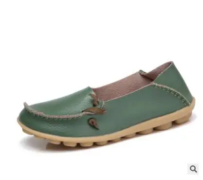 Asileto дышащая обувь из натуральной кожи женская обувь модная женская обувь на шнуровке Повседневная обувь на плоской подошве в горошек; с нескользящей подошвой; обувь для улицы; FlatsT146 - Цвет: Army green