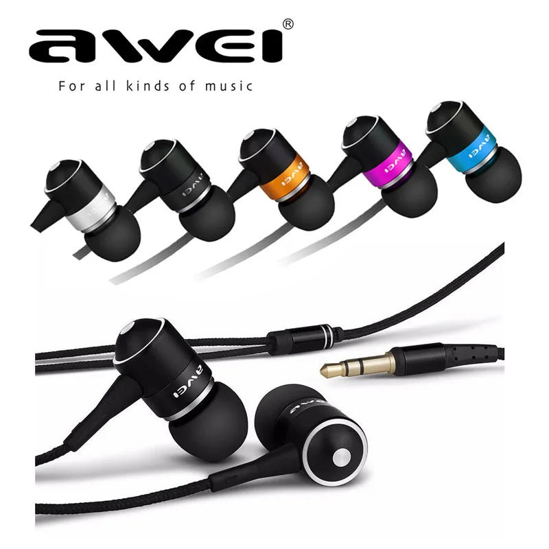 

AWEI ES Q3 3.5mm Noise Isolation Sport Earphone in Ear Earphone For MP3/MP4 Phone
