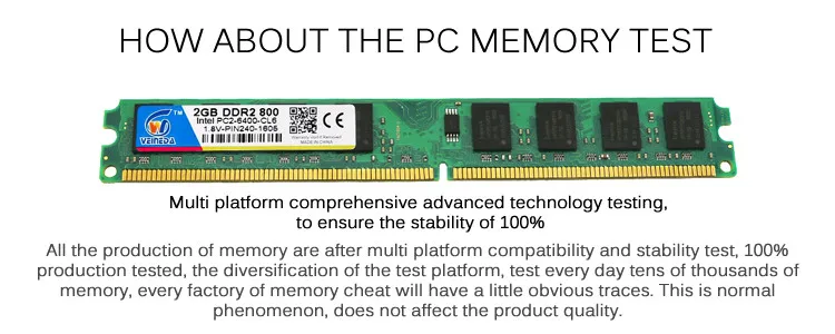 VEINEDA оперативной памяти 2 ГБ ddr3 1066 мГц Совместимость 1333 dimm памяти ddr 3 2 ГБ PC3-8500 для Intel и материнской платы AMD рабочего