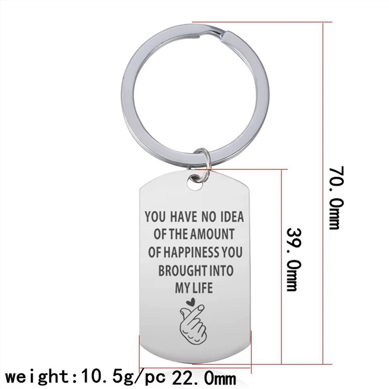 Creative YOU HAVE NO IDEA OF THE AMOUNT Stainless Steel Pendant Lettering Keychain To Best Friends Gift