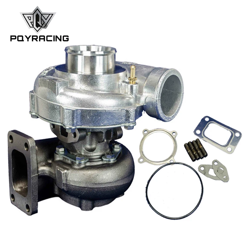 

T3 T3/60-1 UNIVERSAL V2 TURBO CHARGER AR70 .63AR 4 BOLT EXHAUST BIG WHEEL PQY-TURBO35