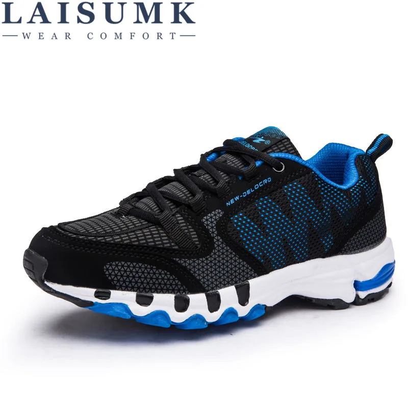 

2019 LAISUMK Autumn Man Leisure Shoes 47 48 Men Mesh +Synthetic Soft Lightness Student Shoes Fashion Casual Shoes Man Sneakers