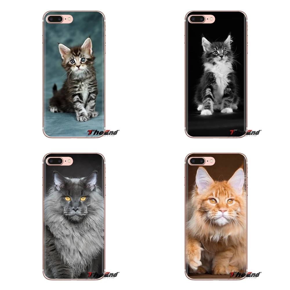 

pet maine coon cat silver Soft Transparent Shell Cases For Samsung Galaxy S3 S4 S5 Mini S6 S7 Edge S8 S9 S10 Plus Note 3 4 5 8 9