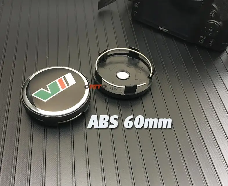 VII ABS60 4 шт./лот, черные, зеленые колпачки для ступицы колеса автомобиля, крышка центра 60 мм, автомобильный Стайлинг для Octavia Fabia Superb Rapid, колпачки для колес VII, наклейки - Цвет: VII ABS60