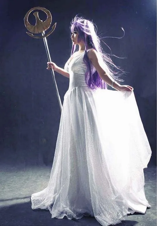 Saint Seiya Athena High Quality Anime Custom Made font b Dress b font Cosplay Costume