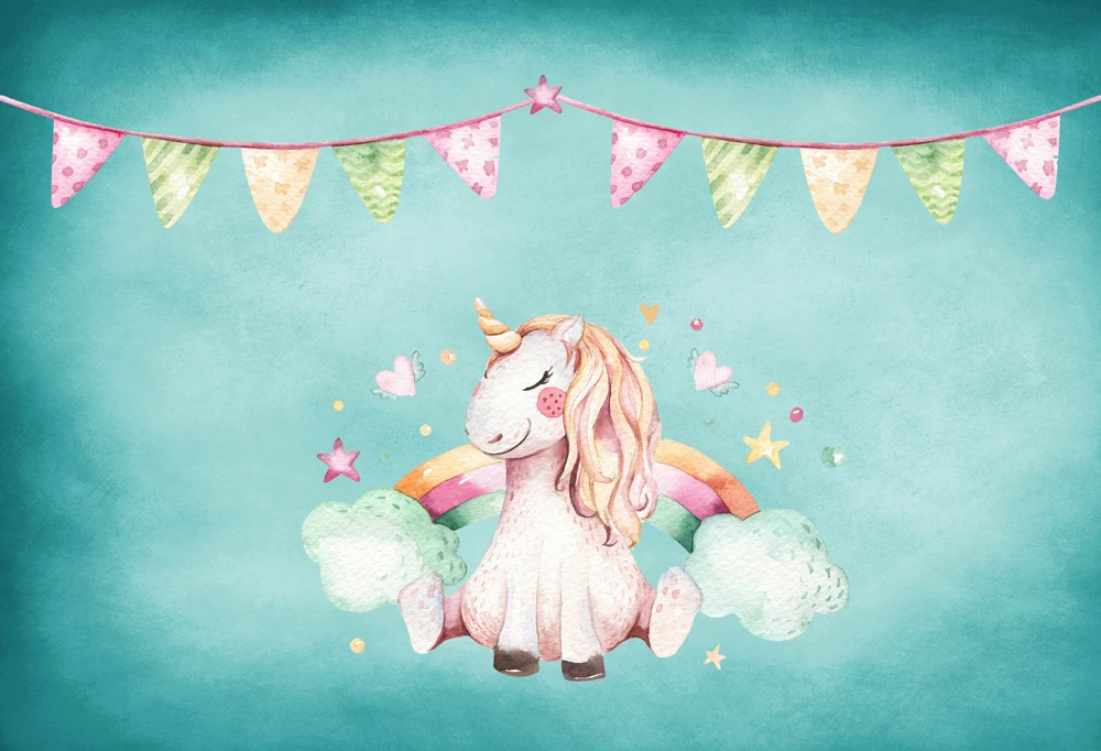 photography backdrops unicorn birthday background green