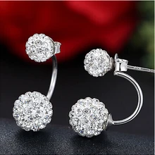 Большая рекламная акция,, модные женские серьги-гвоздики с u-образным сгибом, двойной Шамбала, 30% посеребренные, гипоаллергенный подарок