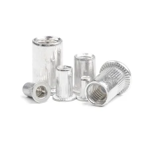 50 шт. алюминиевый M3 M4 M6 M8 M10 сплав заклепки гайки с плоской головкой заклепки гайки набор гаек вставить клепки - изображение