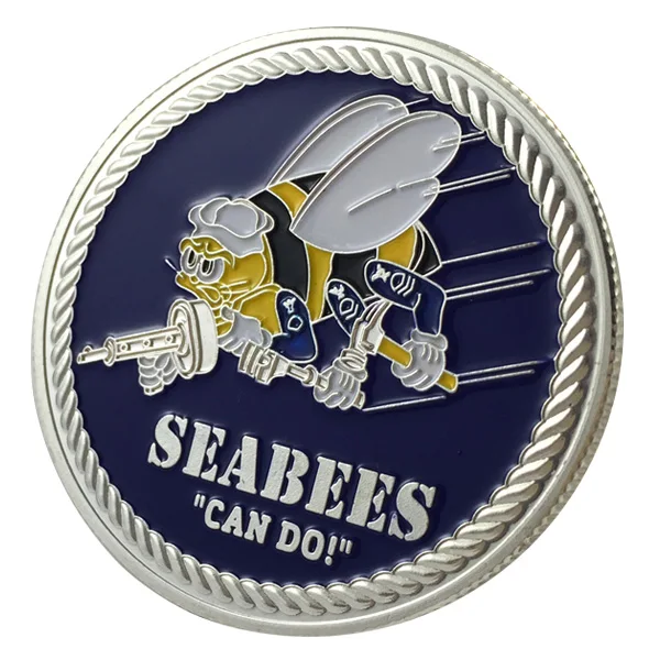 

US. Navy Seabees Gold Custom Challenge Coin/ Custom Coin 1107#