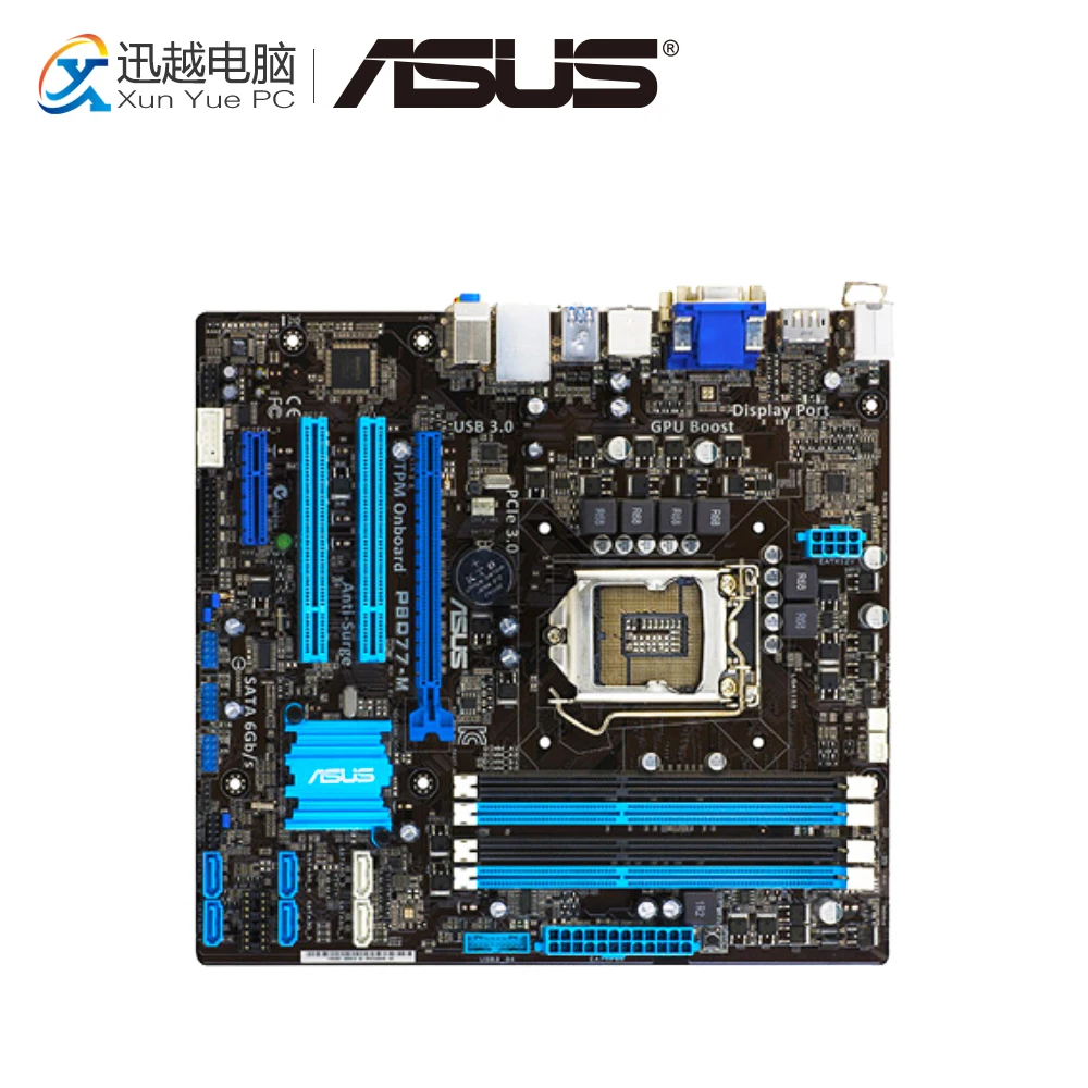 

ASUS P8Q77-M Desktop Motherboard Q77 LGA 1155 Support E3 1230 V2 CPU DDR3 32G SATA3 USB3 PCI DVI M-ATX