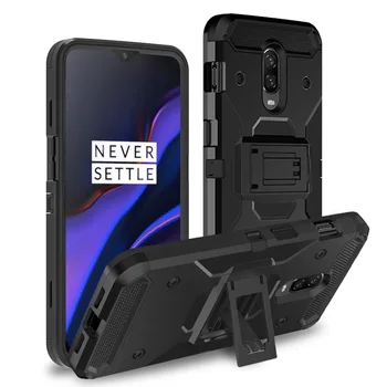 

Heavy Duty Hybrid Rugged Case For One Plus 6T Anti Shock Impact Protective Back Kickstand Belt Clip Holster Cover For Oneplus 6T