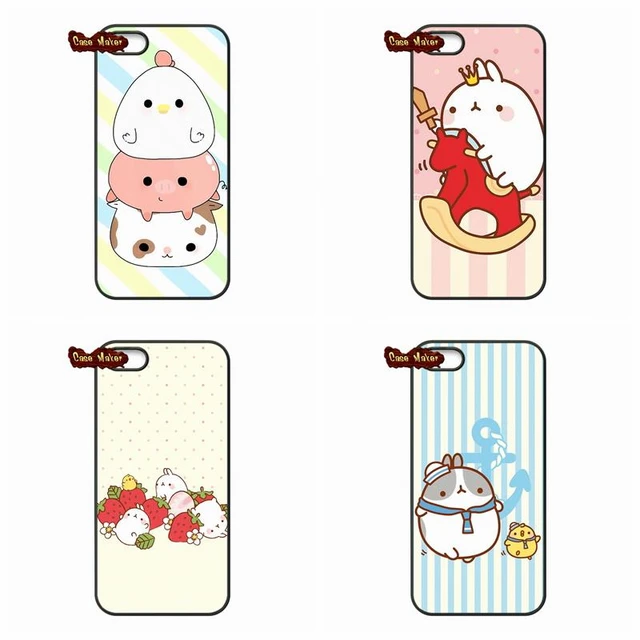 Molang Kawaii Wallpapers Protective Cover Case For iPhone 4 4S 5S 5 5C 6 6S  Plus