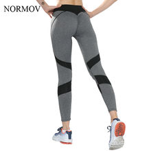 NORMOV Sexy Push Up Leggings Women Heart Patchwork Fitness Legging Femme Activewear Breathable Stretch Pants Women S-XL 2 Colors