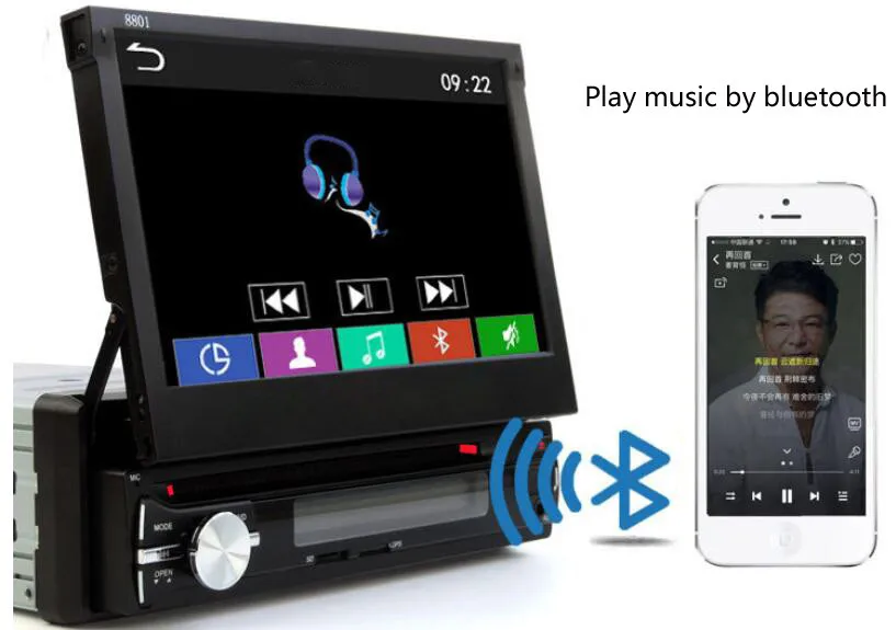 Best Free shipping 1 DIN andriod Car DVD / GPS /MP5/ MP3 / usb / player Bluetooth Handsfree Rearview after Touch screen hd system 15