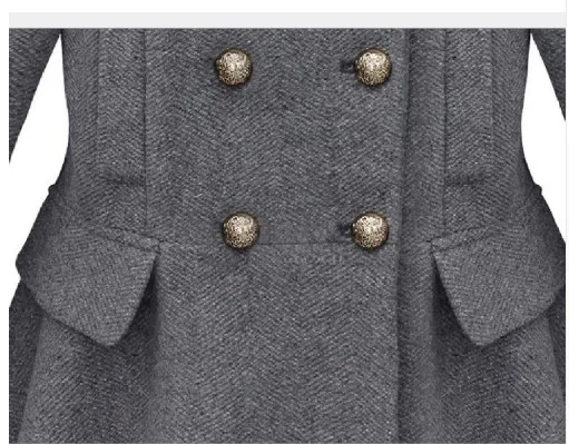 Manteau Laine À Hiver Double Grande Gitl Vestes Mode Col ardoisé Fourrure 2017 Étudiants Bleu Boutonnage Capuche Femmes De Automne En Taille xwfnvA01qY