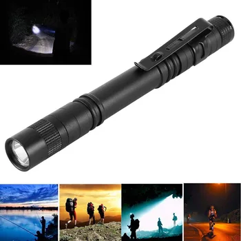 

LED Flashlight Torch Penlight Pen Shape Lamp Clip Portable Waterproof Mini Light Outdoor LB88