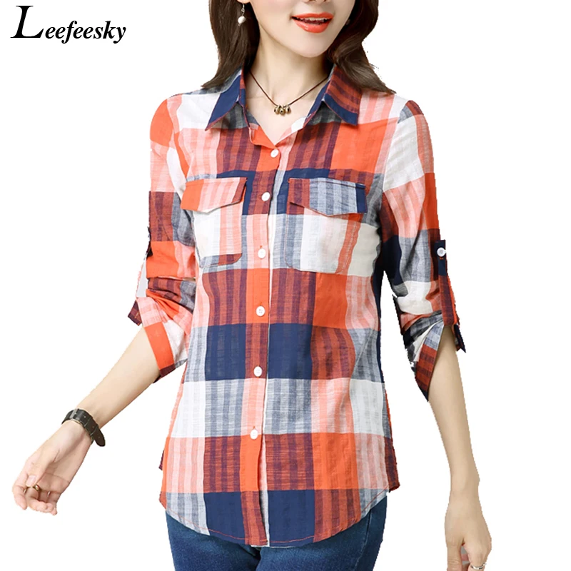 Aliexpress.com : Buy Plaid Women Tops Cotton Flannel shirt